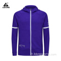 Sports Gym Fitness Running Zipper Veste à capuche réfléchie